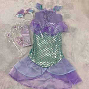 Girls Mermaid Costume Dress With Accessories Size 5